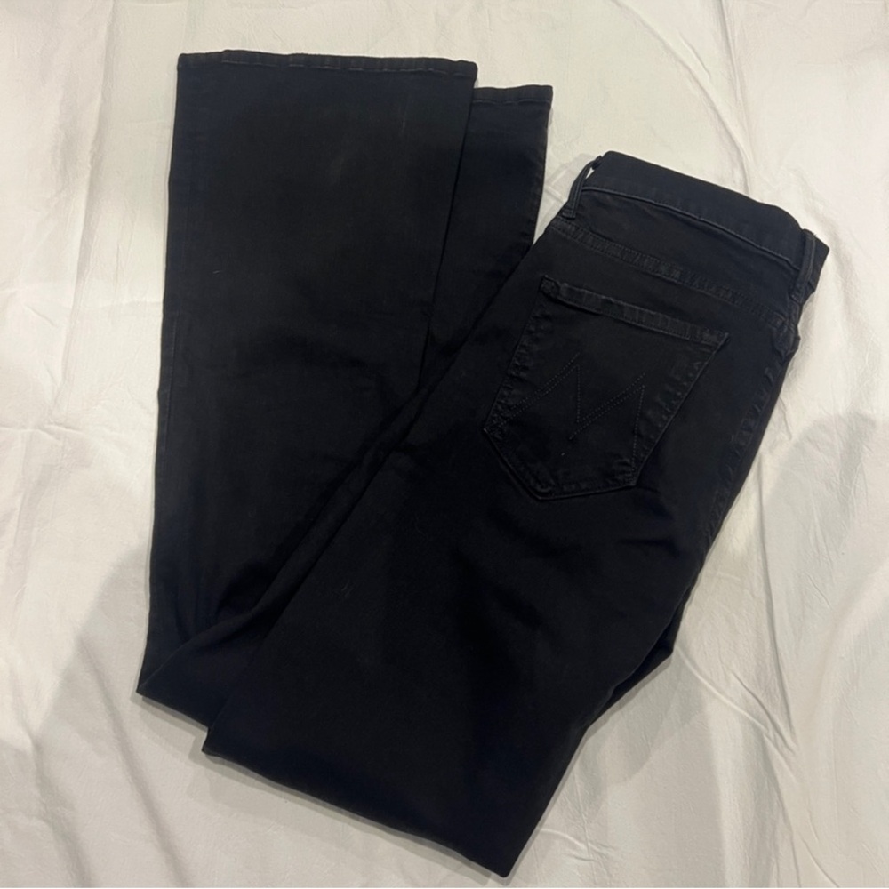 MOTHER Denim Black Flare Jeans